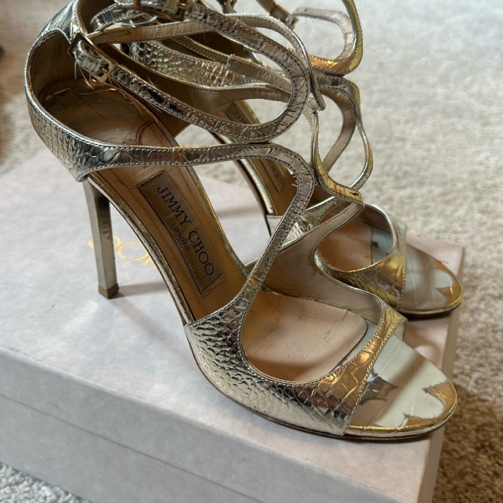 Jimmy Choo embossed mirror gold